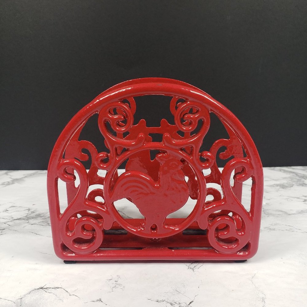 Napkin Holder Rooster Cast Iron